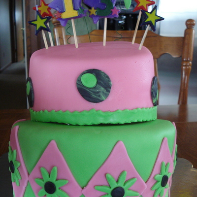 Tilted Pink/green Cake