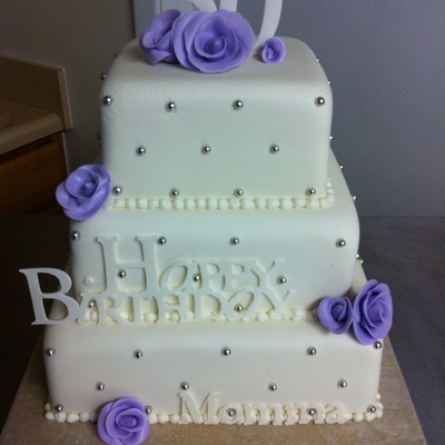 White With Purple Roses