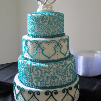 Teal Wedding Cake
