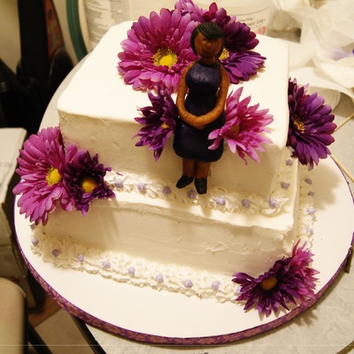 Purple And White Birthday Cake