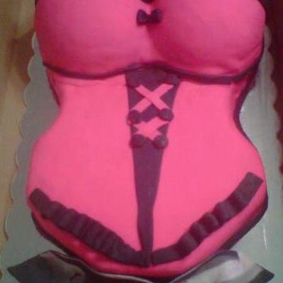 Pink,black Corset Top