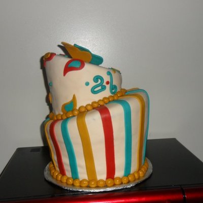 Paisley Topsy Turvy Cake