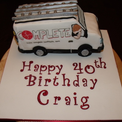 40Th Birthday Cake White Van Man