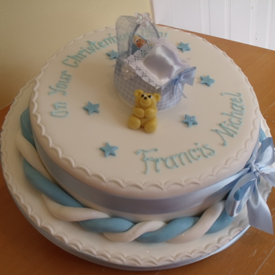 Baby Boy Christening Cake