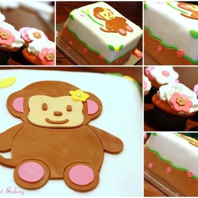 Monkey Baby Shower Cake