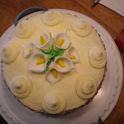 Carrot Cake With Lilies