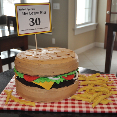 Gigantic Hamburger Cake