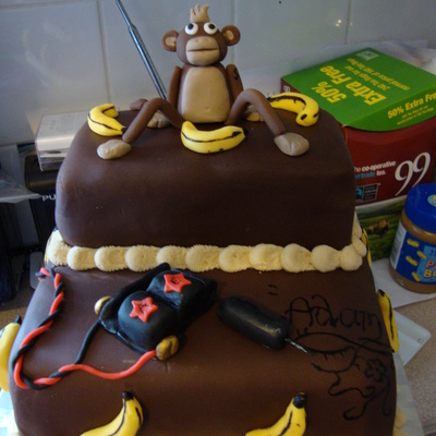 Monkey Tattoo Birthday Cake
