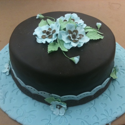 Chocolate Fondant Blue Fantasy Flowers