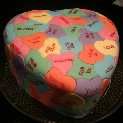 Candy Heart Valentine Cake