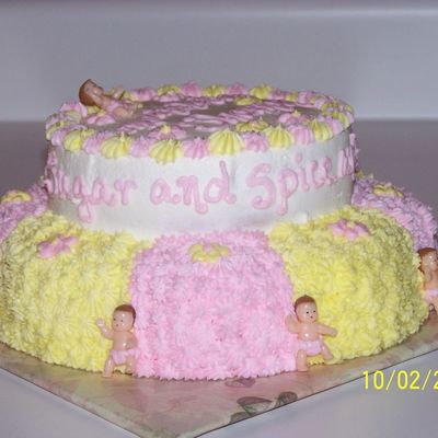 Side View Of Baby Shower Cake
