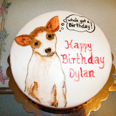 Painted Chihuahua On Fondant