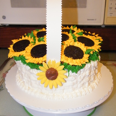 Basket Full Of Sunflowers