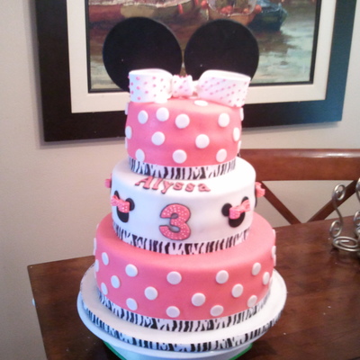 Minnie Mouse Three Tier Cake