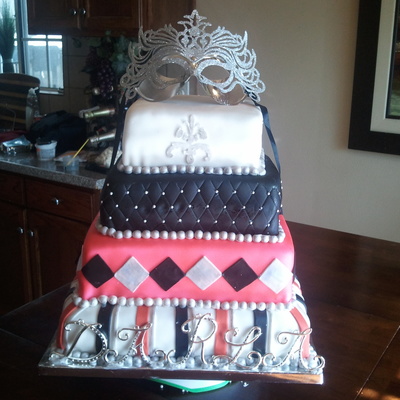 Masquerade Sweet 15 Cake