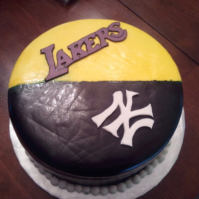Lakers And Yankees Cake