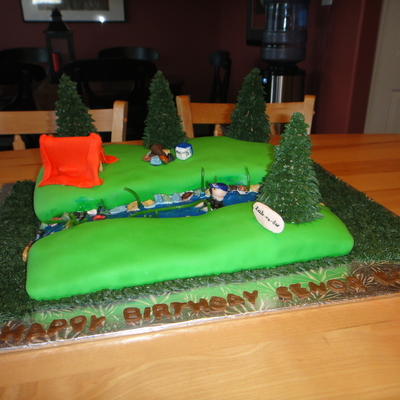 Fishing/camping Bday Cake