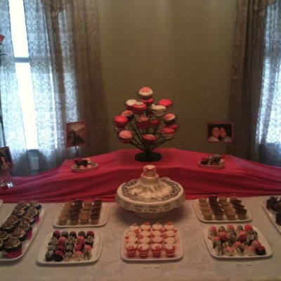 Pink And Silver Dessert Table