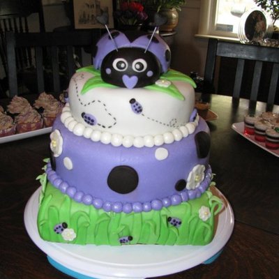 Purple Lady Bug Cake