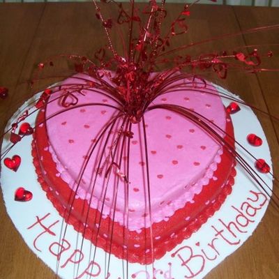 Heart-Shaped Birthday Cake