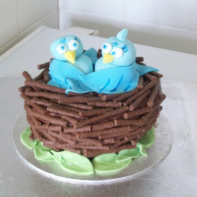 3D Blue Tits In A Nest