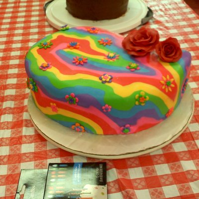 Tie Dyed Fondant Paisley Cake