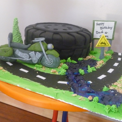 Motorcycle Birthday Cake
