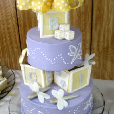 Dragonfly Baby Shower Cake