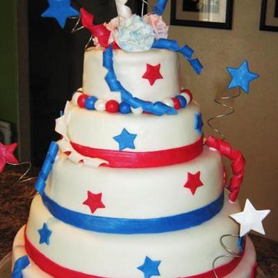 July 4Th 5 Tier Fondant