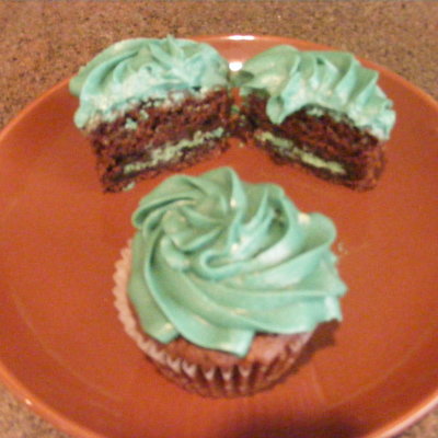 Chocolate Oreo Suprpise Cupcake With Mint Buttercream