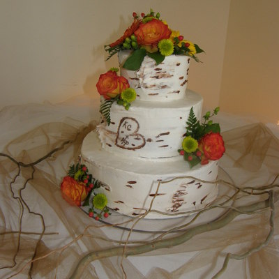 Birch Tree Wedding Cake