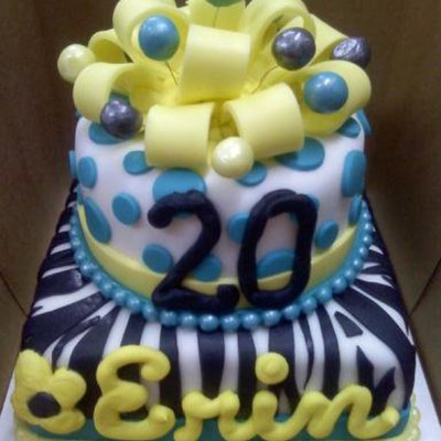 3-D Zebra/polka Dot Birthday Cake