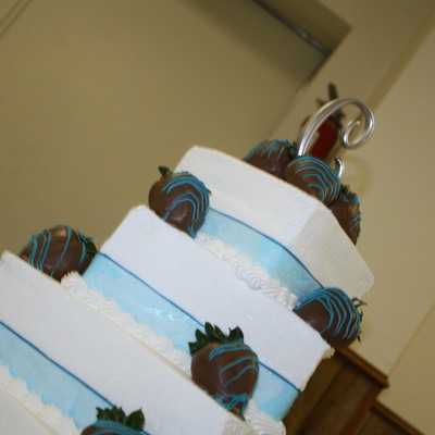 Spiral Stacked Square Wedding Cake