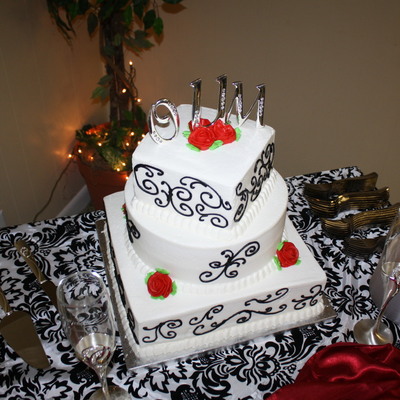 Square/round/square With Free Form Scrolls