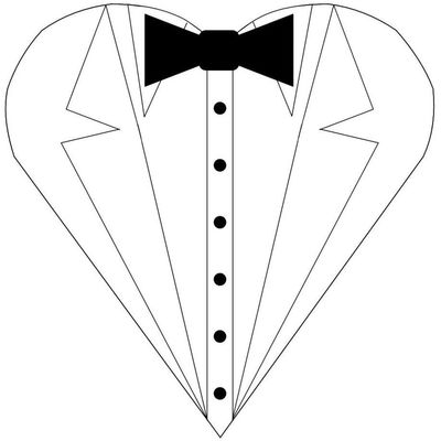 Heart Tuxedo Pattern Template