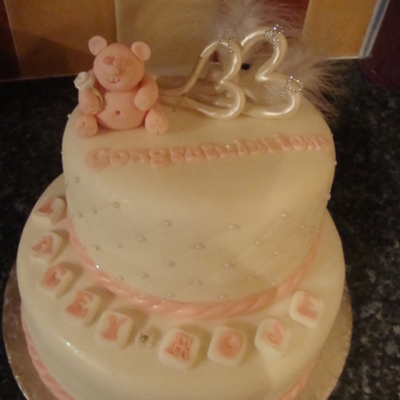 Stork Christening Cake