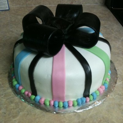 Striped Birthday Cake