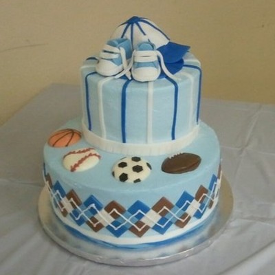 All-Star Baby Shower Cake- Sports Theme