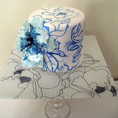 Pretty Hand Painted Blue Flowers