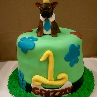 Grizzly's (A Brindle French Bulldog) 1St Birthday Cake!