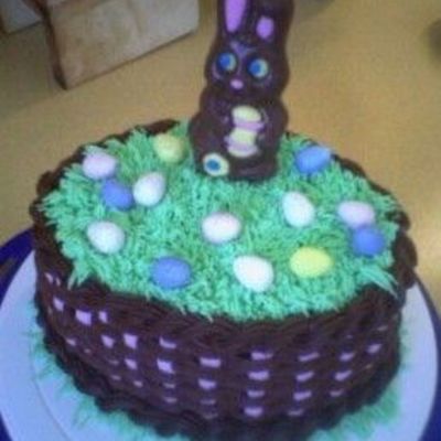 Pink/brown Easter Basket Top View