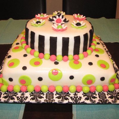 Yellow Cake With Buttercream Frosting Covered In Fondant And Decorated With Gumpaste