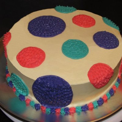 Polkadot Confetti Cake With Cream Cheese Frosting