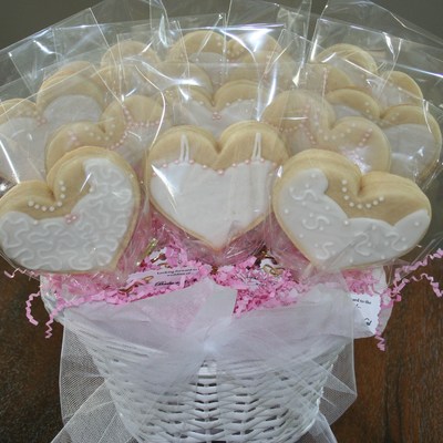 Wedding Dress Heart Cookies