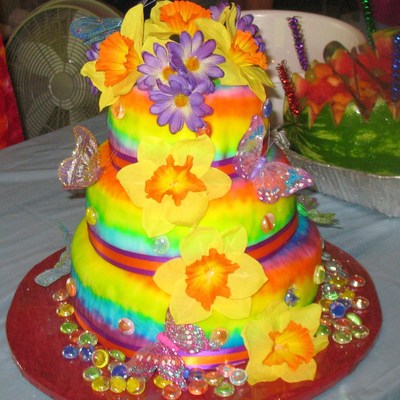 Tie-Dye Wedding Cake (Better Pics)