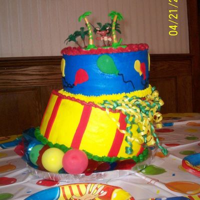 Curious George Topsy Turvey Cake