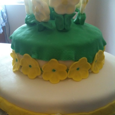White Chocolate Fondant Flower Cake
