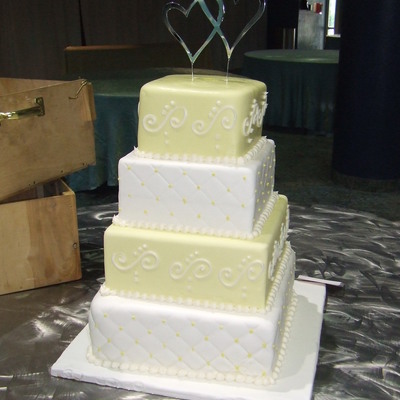 Light Yellow Fondant Wedding Cake