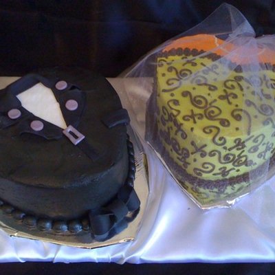 Rogue Bride & Groom Shower Cakes