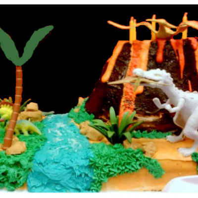 Dinosaur Volcano Cake